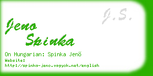 jeno spinka business card